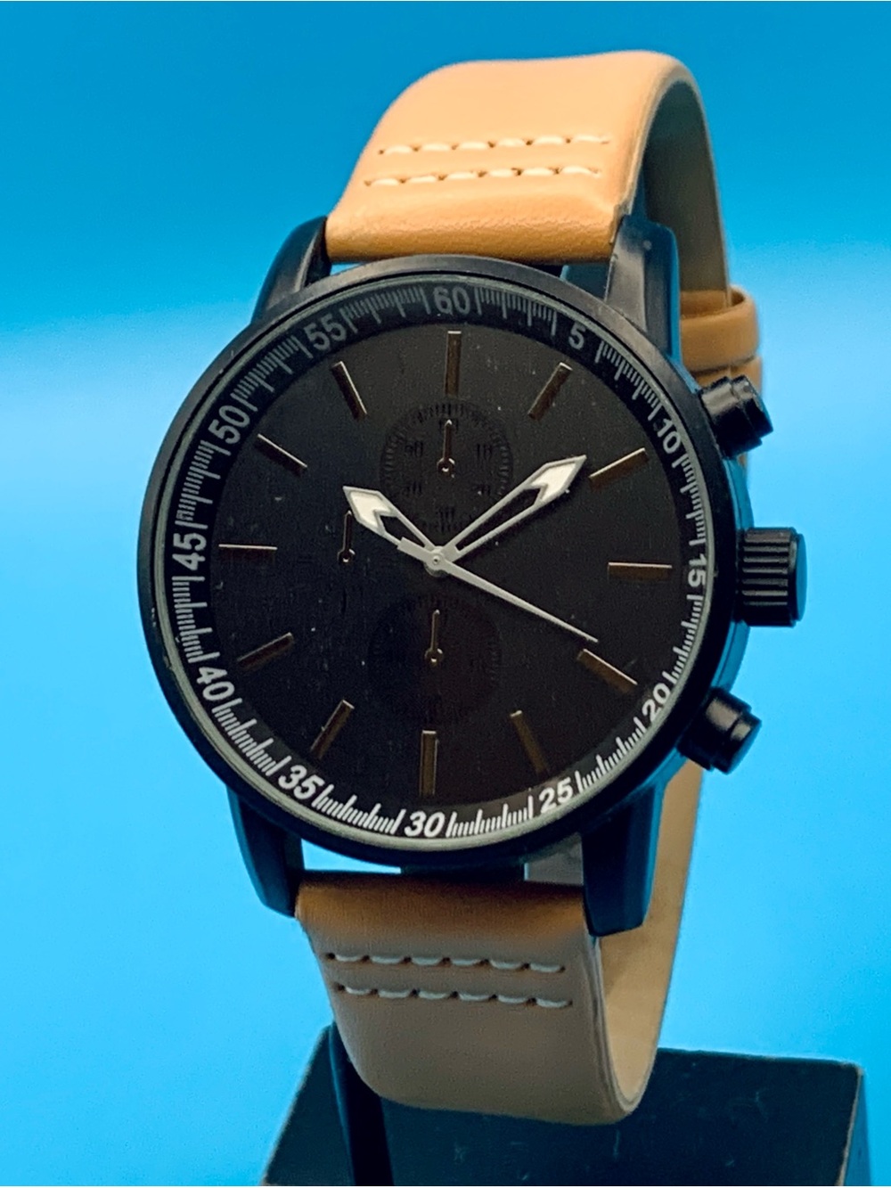 ACCUTIME WATCH CORP Quartz Wristwatch Faux Subdials Japan Movt Works New Batt